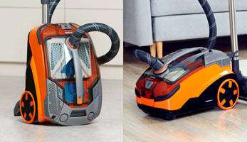 Pet&Family Parquet Pro, горизонтальная и вертикальная парковка позволяет хранить пылесос даже в небольшом шкафу