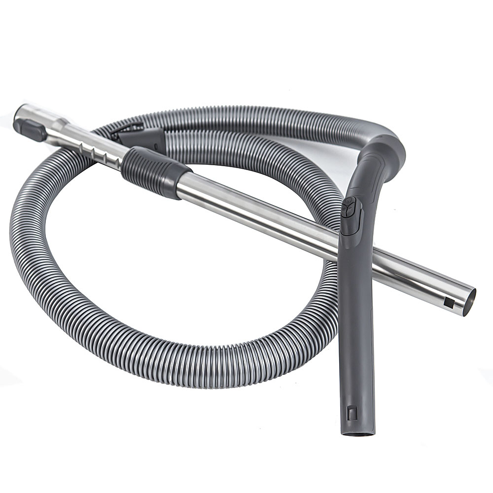 Гибкий серый гофрированный шланг и телескопическая труба из нержавеющей стали