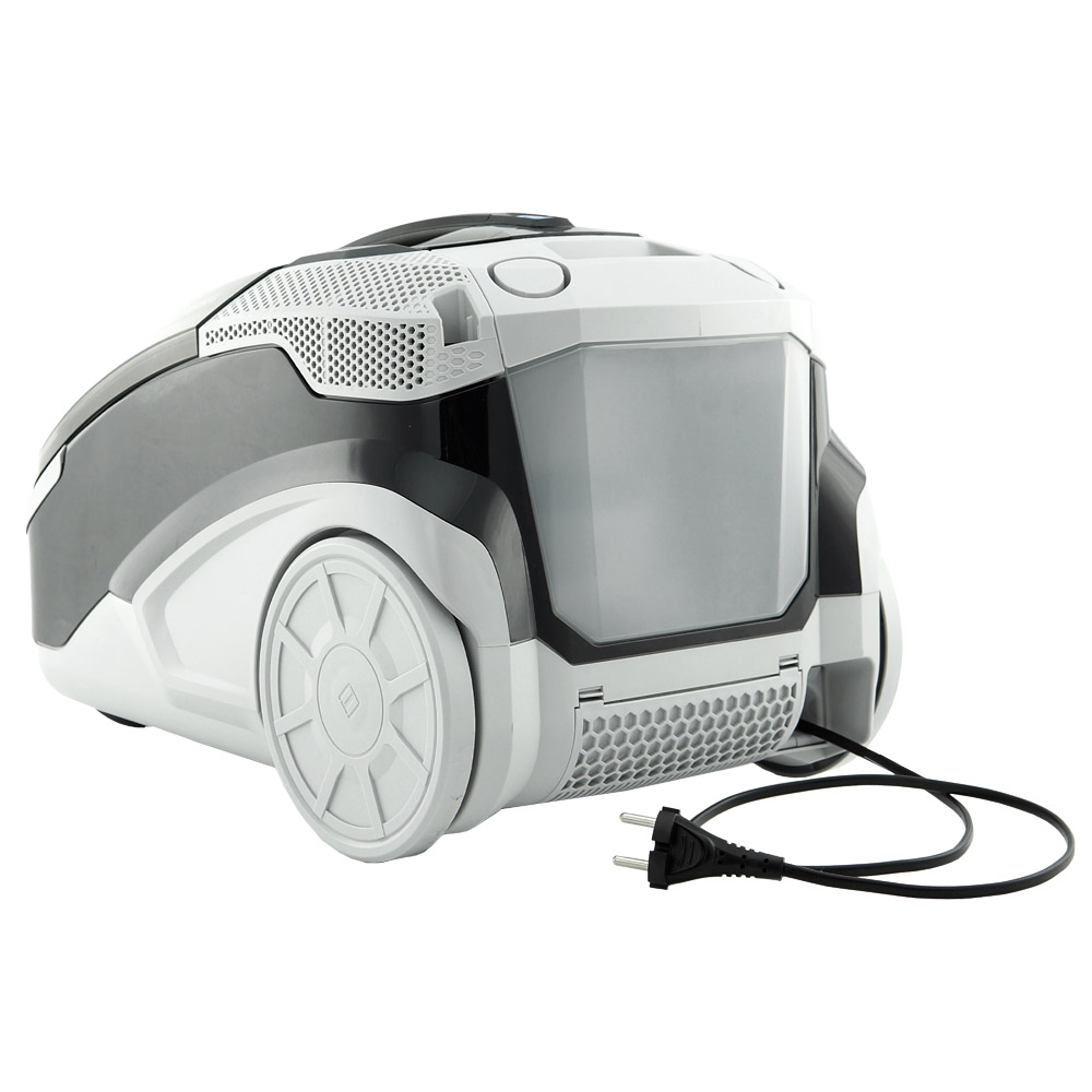 Пылесос THOMAS Vestfalia XT, вид сзади на вместительный бак для моющего раствора и длинный сетевой шнур 