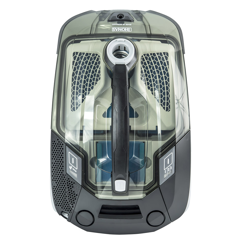 Пылесос THOMAS Moko XT, удобная полупрозрачная крышка, сквозь которую видно водяной фильтр AquaBOX 