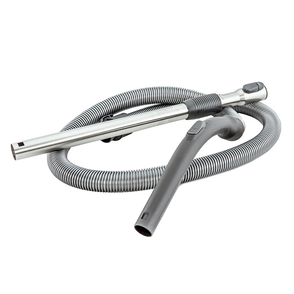 Гибкий серый гофрированный шланг и телескопическая труба из нержавеющей стали