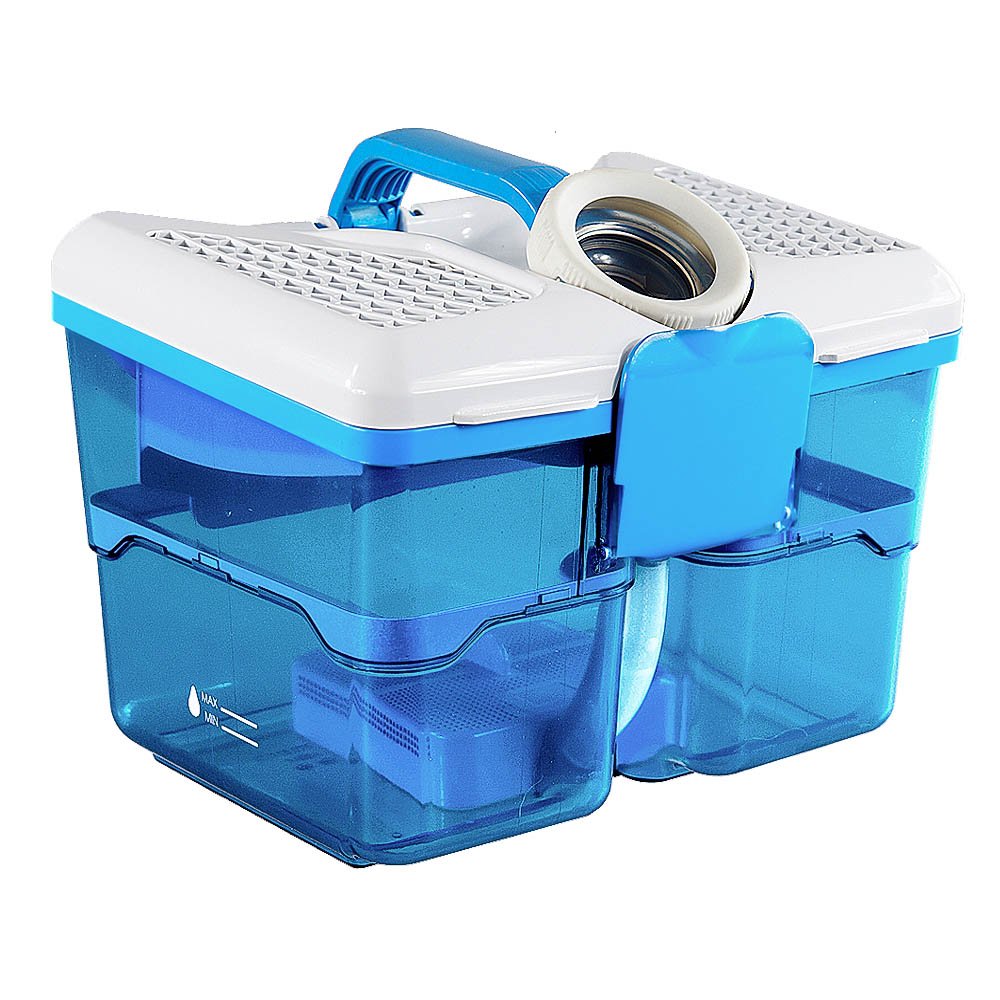 Водяной фильтр THOMAS AquaBOX для уборки с очисткой воздуха. Голубой пластиковый контейнер для воды с ручкой и белой крышкой