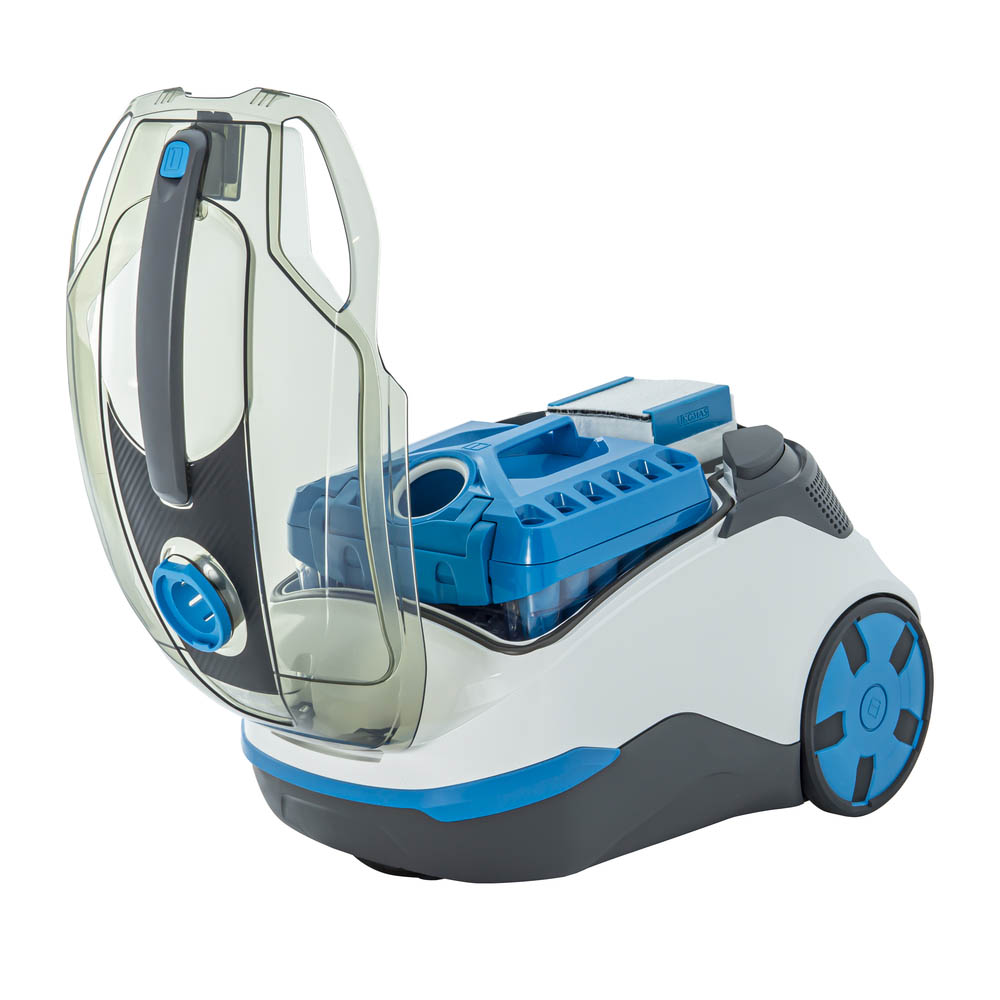 DryBOX+AquaBOX Parkett, установлен DryBOX с технологией фракционного разделения пыли для быстрой и гигиеничной уборки