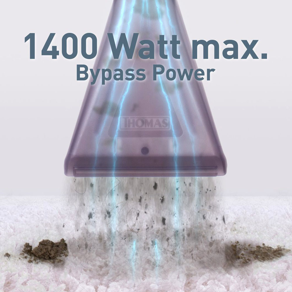 Aqua Fleckwasher, тщательное просушивание поверхности благодаря стабильной мощности 1400 Вт и байпасному охлаждению двигателя 