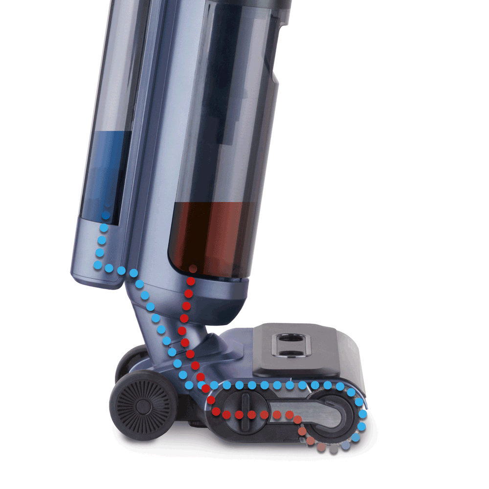 Пылесос AquaFloorCleaner Cordless Plus, подача чистой воды для мытья и сбор грязной воды в отдельный резервуар