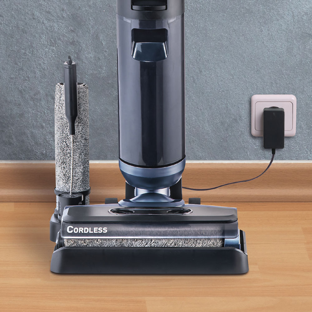 Аккумуляторный пылесос AquaFloorCleaner Cordless, экономия пространства при хранении и быстрая зарядка 