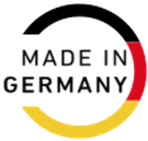 Знак MADE IN GERMANY. Неполная окружность в черном, желтом и красном цветах плюс текст