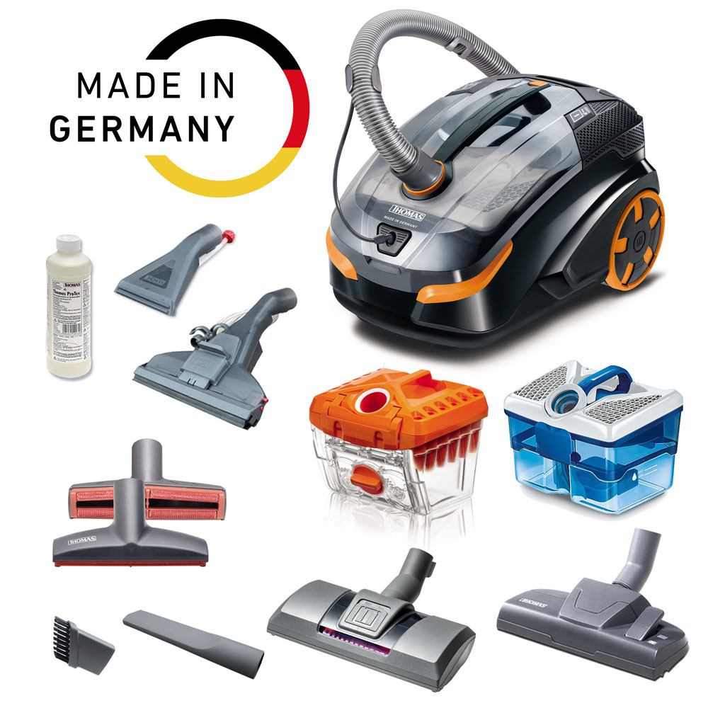 Пылесос THOMAS DryBOX Amfibia Pet, фильтры DryBOX и AquaBOX, комплект насадок, моющий концентрат, логотип 