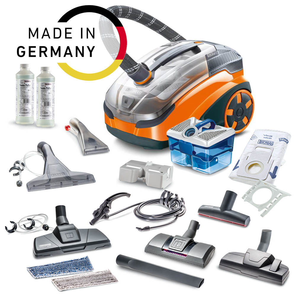 Pet&Family Parquet Pro, водяной фильтр AquaBOX и HEPA-мешок, насадки для разных поверхностей, шланг, трубы, моющий концентрат