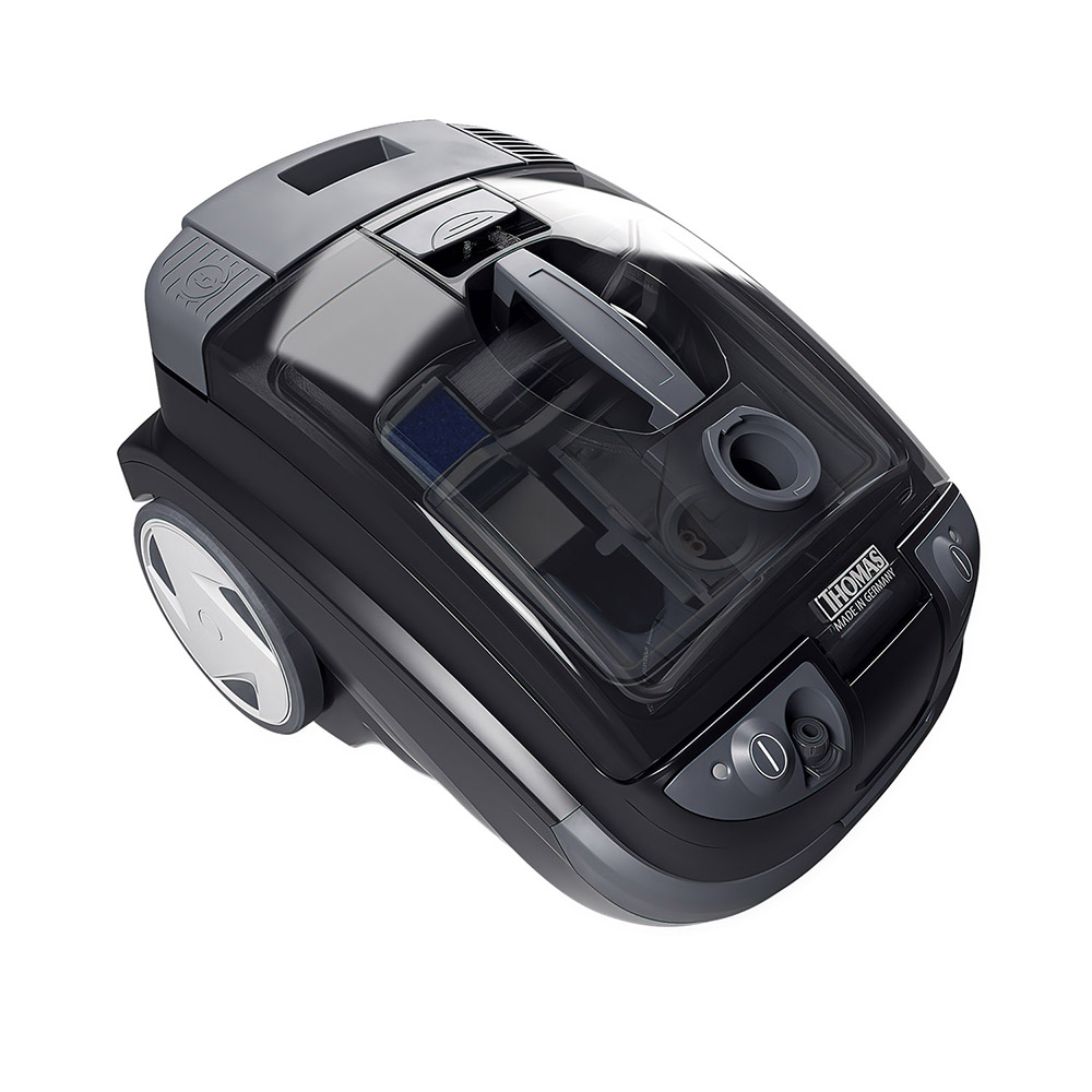Моющий пылесос с водяным фильтром Aquafilter THOMAS AQUATIC ONYX Вид сбоку на прозрачную крышку