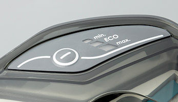 DryBox + AquaBox Parkett, TouchTronic для электронного регулирования силы всасывания. 4 уровня мощности и режим ECO