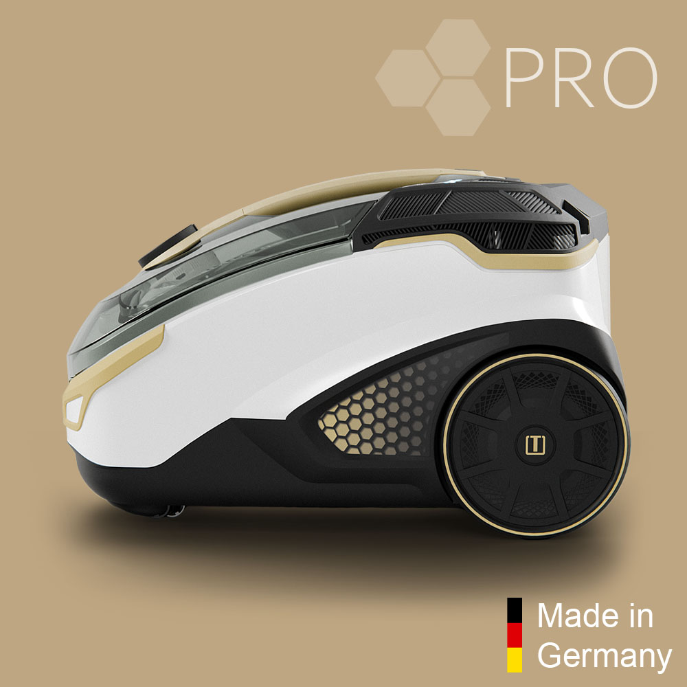 Моющий пылесос Amfibia Pro 4ALL имеет компактный корпус и большие задние колеса для удобного передвижения