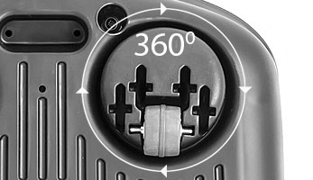 THOMAS DryBOX Amfibia Family, 360-degree rotating front rollers help the vacuum cleaner easily overcome obstacles